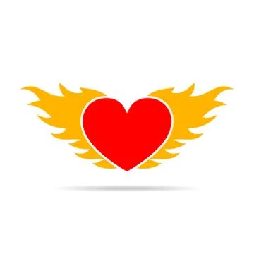 Heart in flame. Vector illustration Illustrazione stock