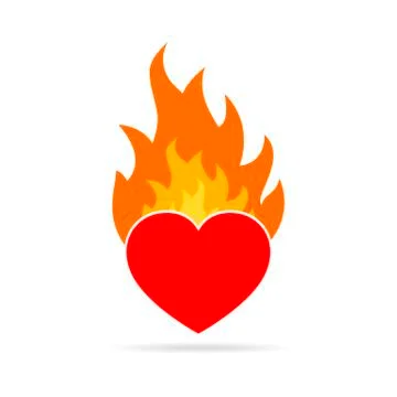 Heart in flame. Vector illustration Stock Illustration