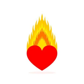 Heart in flame. Vector illustration Illustrazione stock