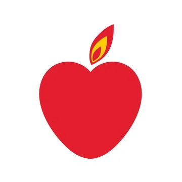 Heart with flames Stock Illustration