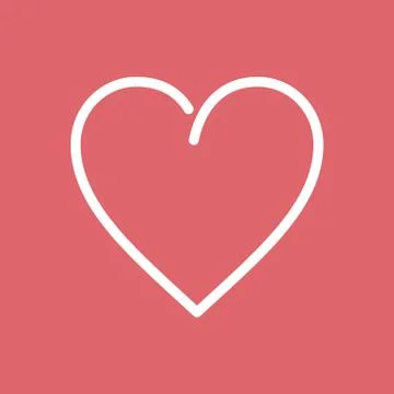 Heart Flat Line Icon Stock Illustration