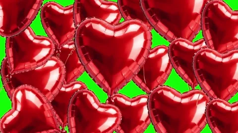 Heart Floating on Chroma Key for Compositing Video stock 341333365