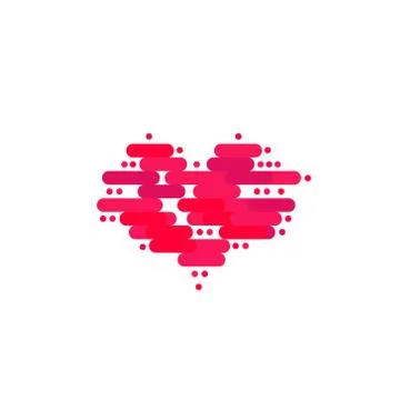 Heart of floating clouds. Heart icon, modern minimal flat design style. Vector Stock Illustration