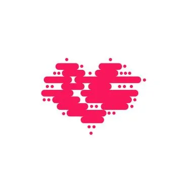 Heart of floating clouds. Heart icon, modern minimal flat design style. Vector Illustrazione stock