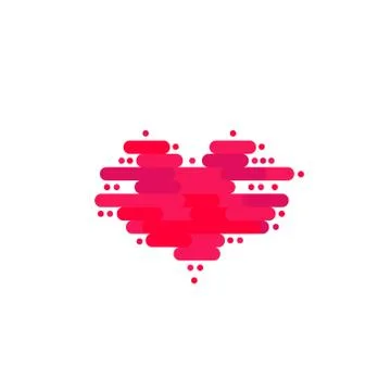 Heart of floating clouds. Heart icon, modern minimal flat design style. Vector Stock Illustration