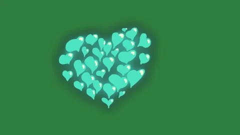 Heart Floating With Hearts On Chroma Key For Compositing Stock Footage 338016024