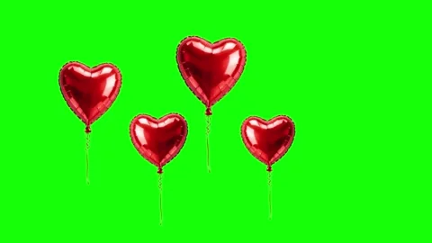 Heart Floating Isolated Green Screen Stock Video Stock Footage 341333294