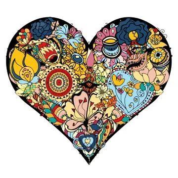 Heart of flower Illustrazione stock