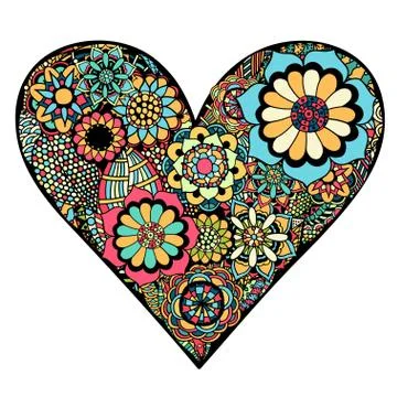 Heart of flower Illustrazione stock