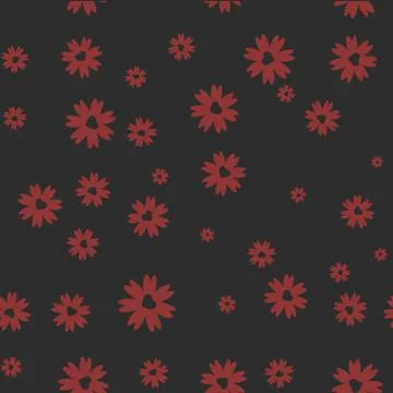 Heart in a flower, seamless background Stock Illustration