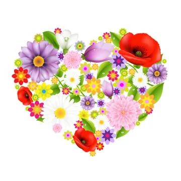 Heart from flowers Stock Illustration