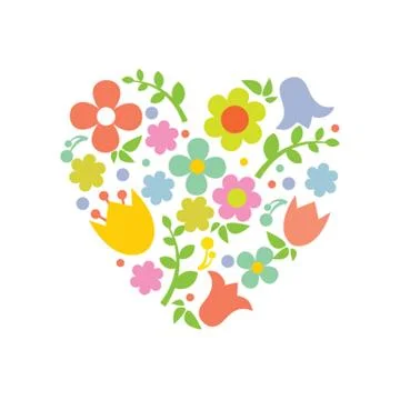 Heart from flowers. Stock Illustration