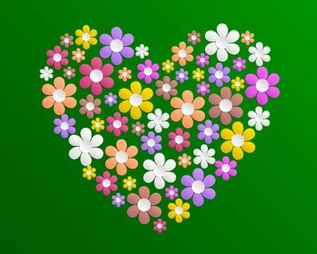 Heart (flowers) Stock Illustration