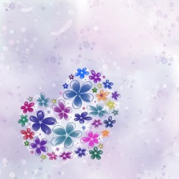 Heart from flowers Stock Illustration