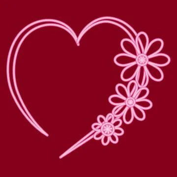 Heart with flowers. Stock Illustration