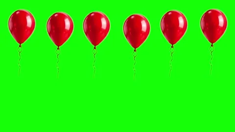 Heart Flying with Balloons - Chroma Key Green Screen Footage 스톡 동영상 341334834