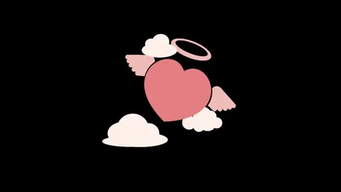 Heart is flying in clouds Stock Footage 242797398