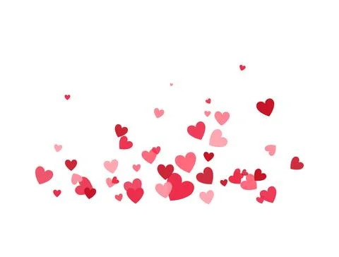 Heart flying composition. Celebration backdrop. Bright hearts confetti falling Stock Illustration