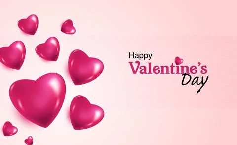 Heart flying on pink background. Vector symbols of love Valentine's Day Stock Illustration