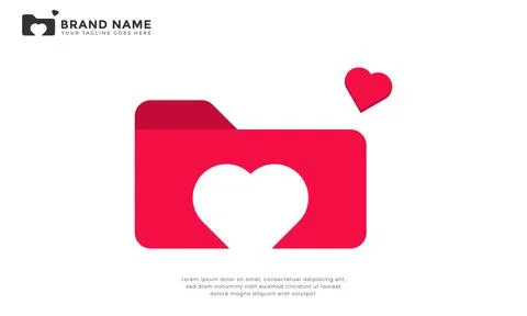 Heart Folder Logo Stock-Illustration