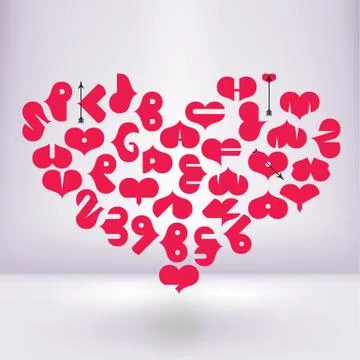 Heart font Stock Illustration