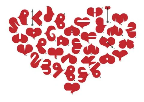 Heart Font Stock Illustration