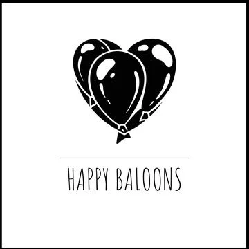 Heart form from baloon great vector logo for the Agency for organizing events Stock Illustration