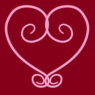 Heart in the form of a monogram. Stock Illustration