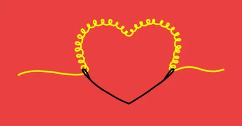 Heart in the form of wire lines. Logo icon. Stock Illustration