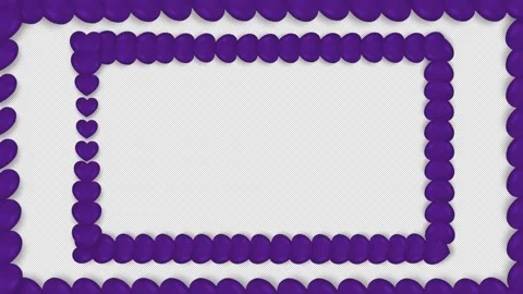 Heart Frame Animation Loop with Transparent Background Stock Footage 308724544