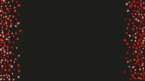 Heart frame background with red glitter hearts. Stock Illustration