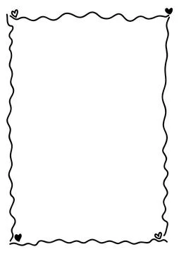 Heart frame border abstract hand drawn wedding card outline shape icon for .. Illustrazione stock