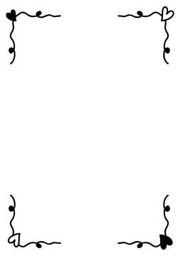 Heart frame border abstract hand drawn wedding card outline shape icon for .. Stock Illustration