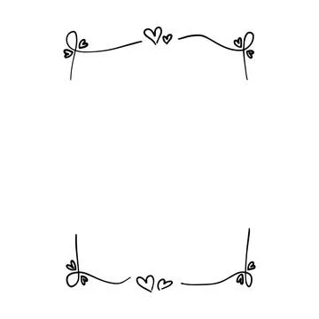 Heart frame border abstract hand drawn wedding card outline shape icon Stock Illustration