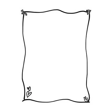 Heart frame border abstract hand drawn wedding card outline shape icon Stock Illustration