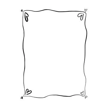 Heart frame border abstract hand drawn wedding card outline shape icon Stock Illustration