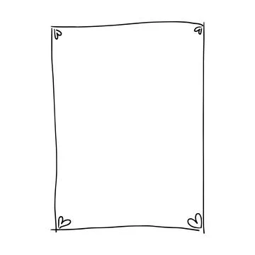 Heart frame border abstract hand drawn wedding card outline shape icon Illustrazione stock
