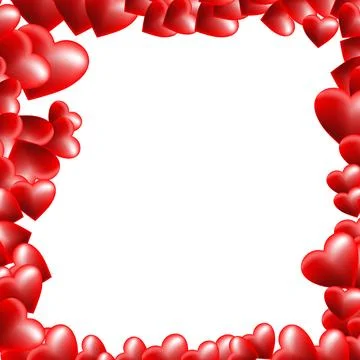 Heart frame border square illustration Stock Illustration