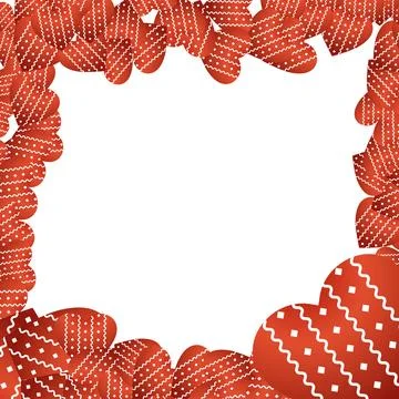Heart frame border square illustration Stock Illustration