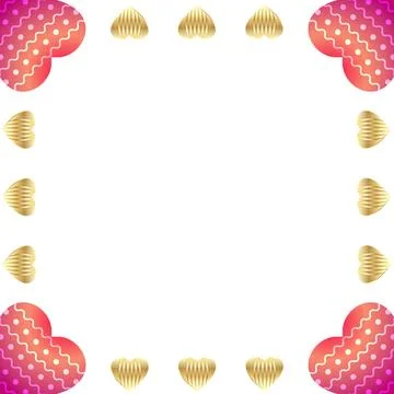 Heart frame border square illustration Stock Illustration