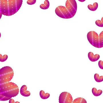 Heart frame border square illustration Stock Illustration