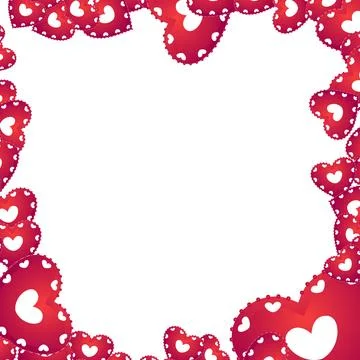 Heart frame border square illustration Stock Illustration