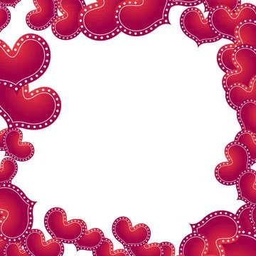Heart frame border square illustration Stock Illustration