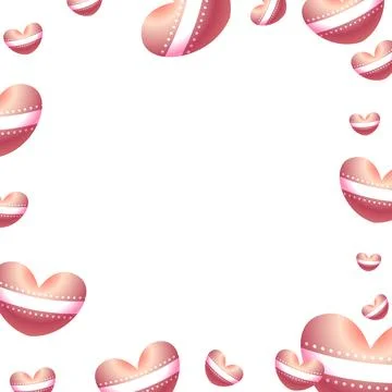 Heart frame border square illustration Stock Illustration