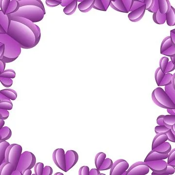 Heart frame border square illustration Stock Illustration
