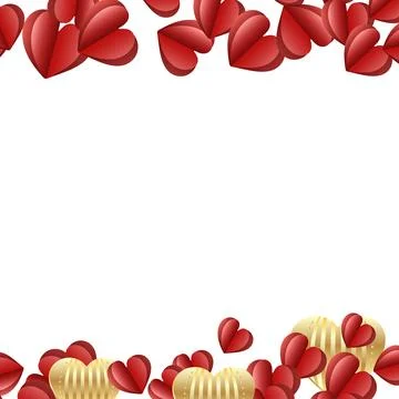 Heart frame border square illustration Stock Illustration