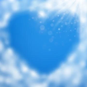 Heart frame from cloud in the sky. Valentine s day template. EPS 10 Stock Illustration