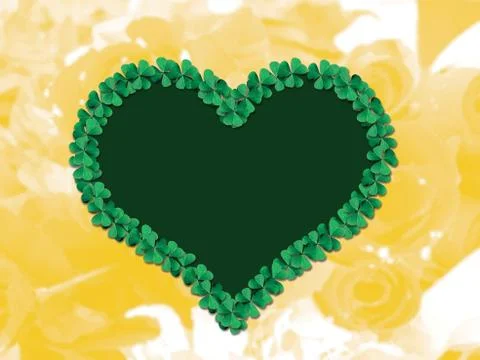 Heart frame with clover Stock Photos