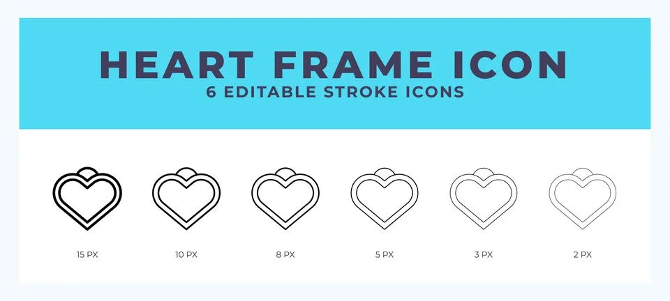 Heart frame editable line icon. Vector illustration with different stroke. Stock Illustration