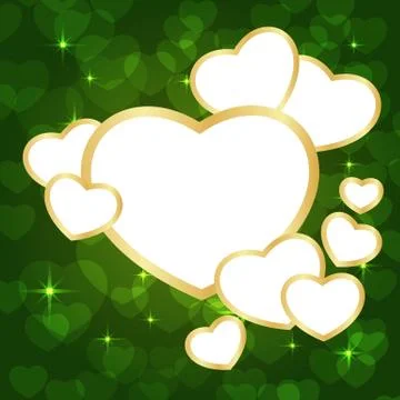 Heart frame green Stock Illustration